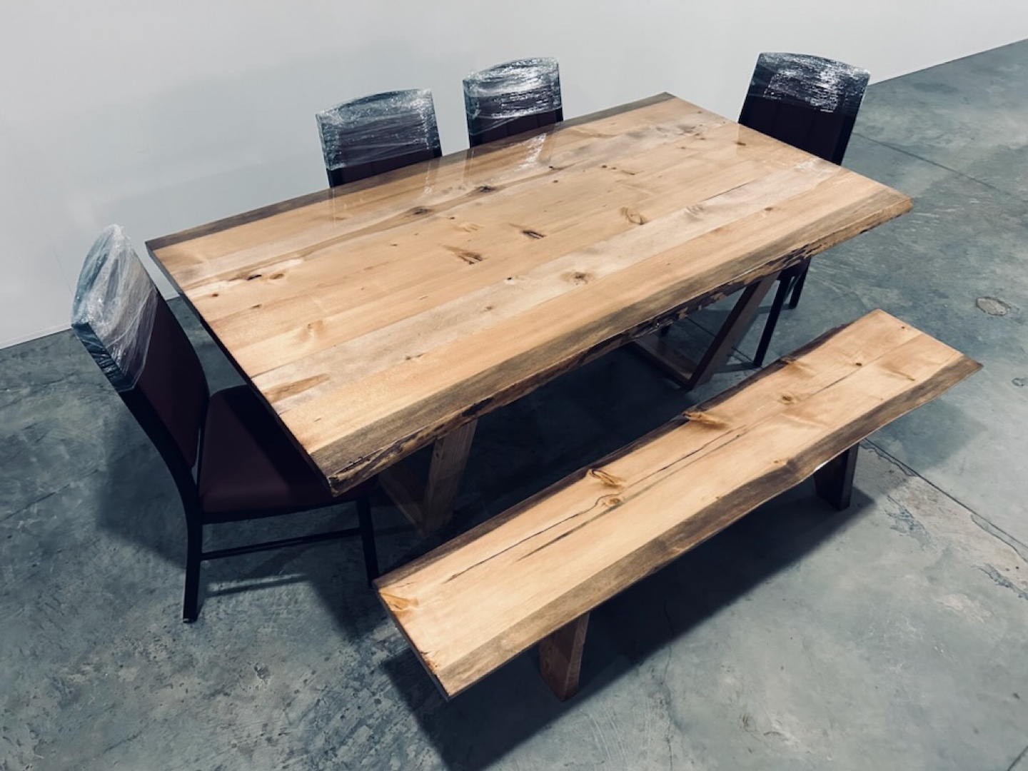 Live Edge Dining Table with Bench - photo 3