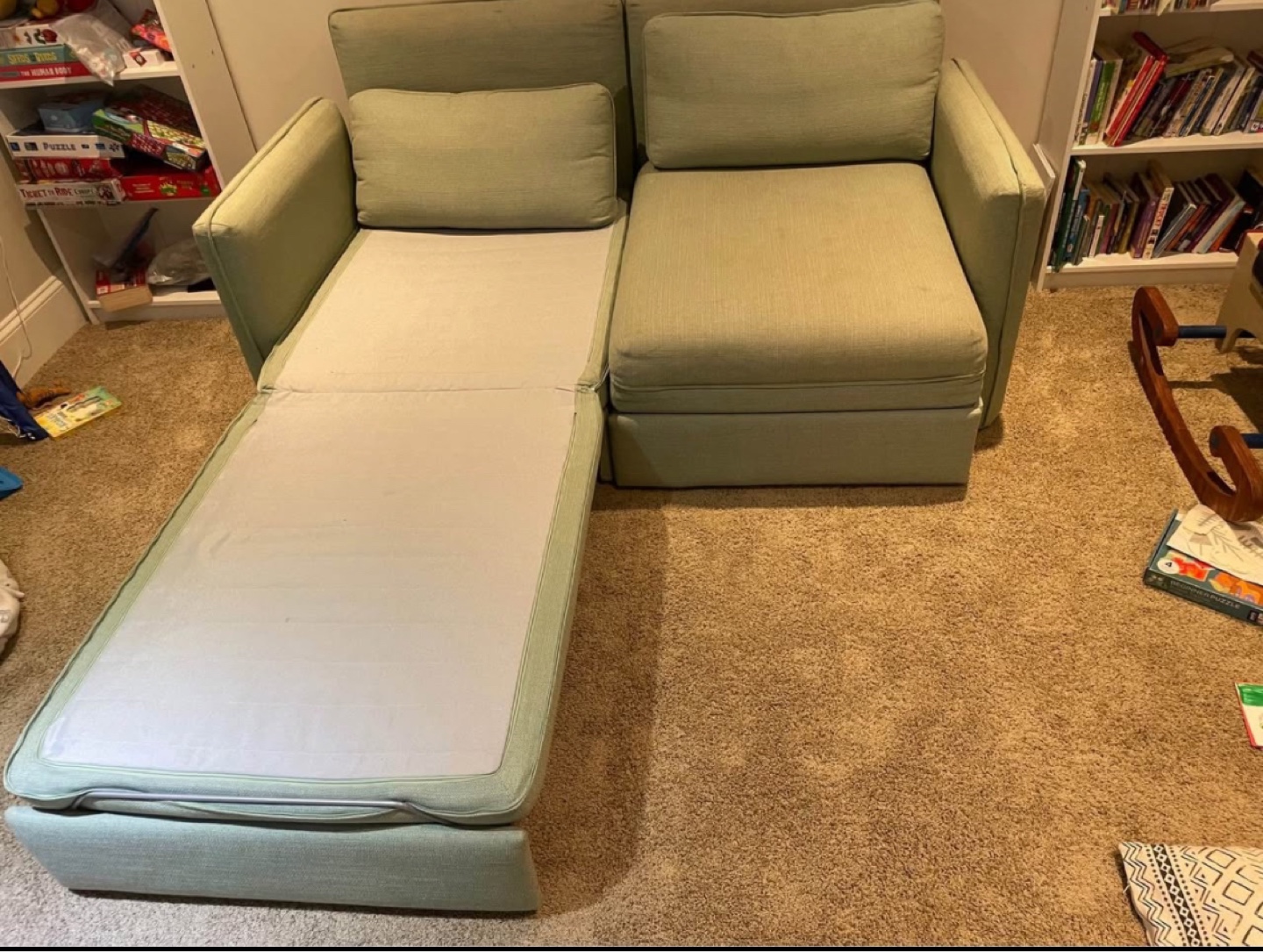 IKEA SÖDERHAMN Two-Seat Sofa-Bed, Light Green - photo 3