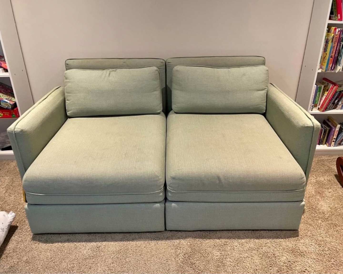 IKEA SÖDERHAMN Two-Seat Sofa-Bed, Light Green