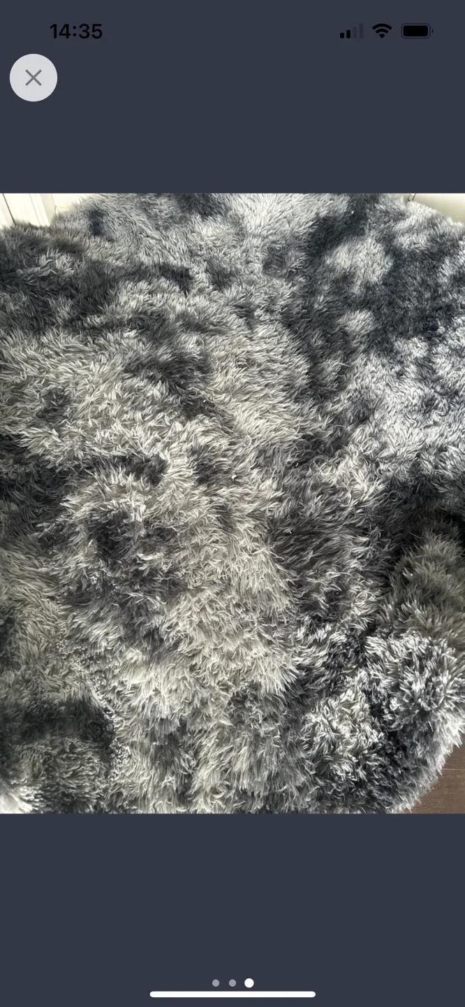 Calore 5'3" Round Fluffy Tufted Rug - Black Grey image indicator(3)
