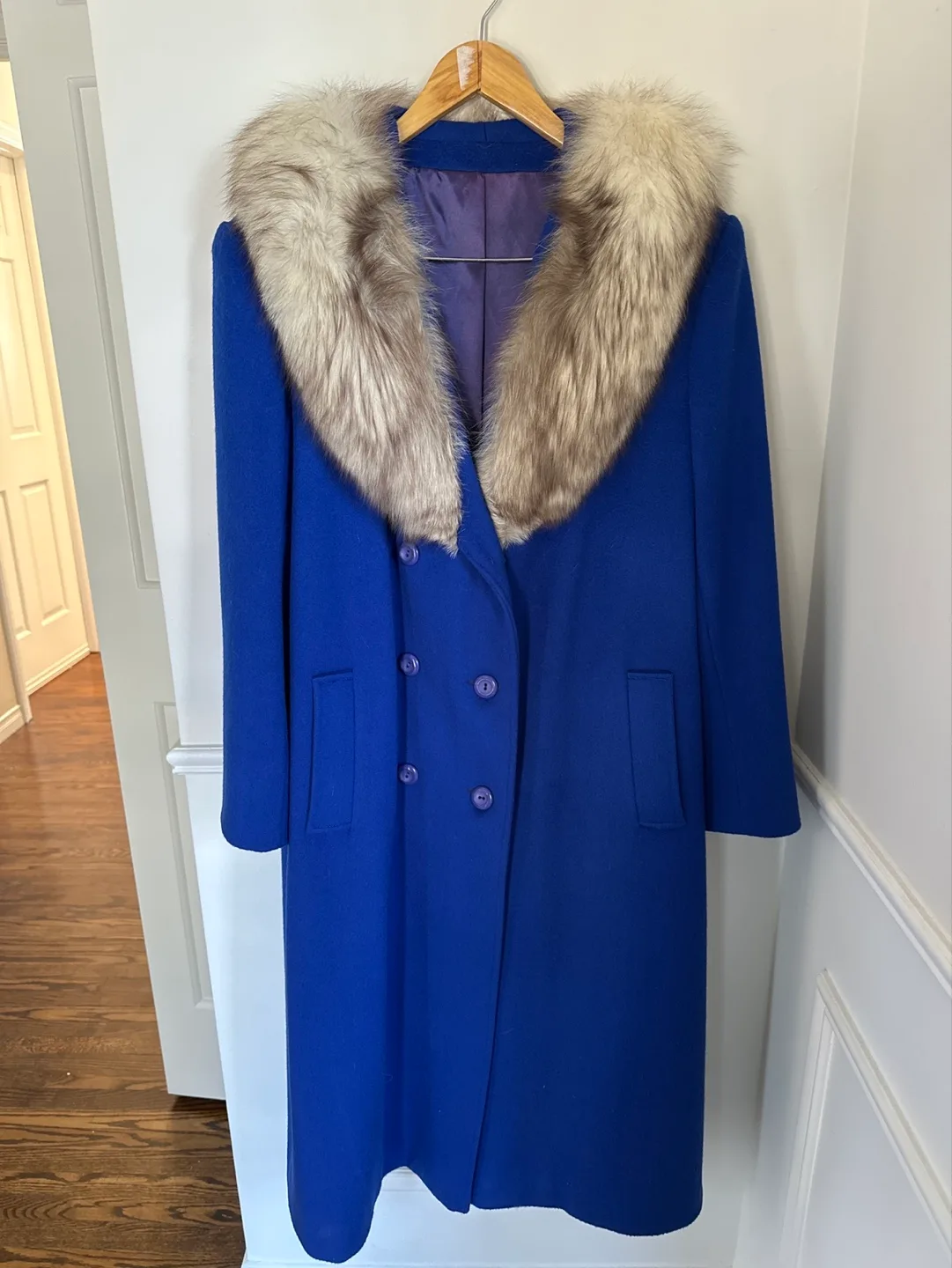 Vintage Sears Blue Wool Coat thumbnail