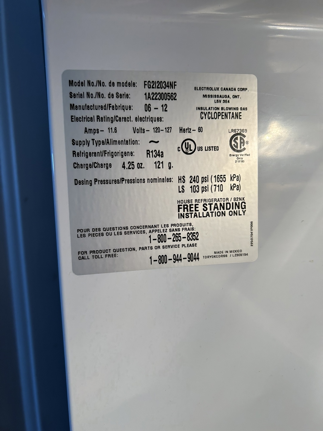 Frigidaire Free-Standing Refrigerator and Freezer - photo 2