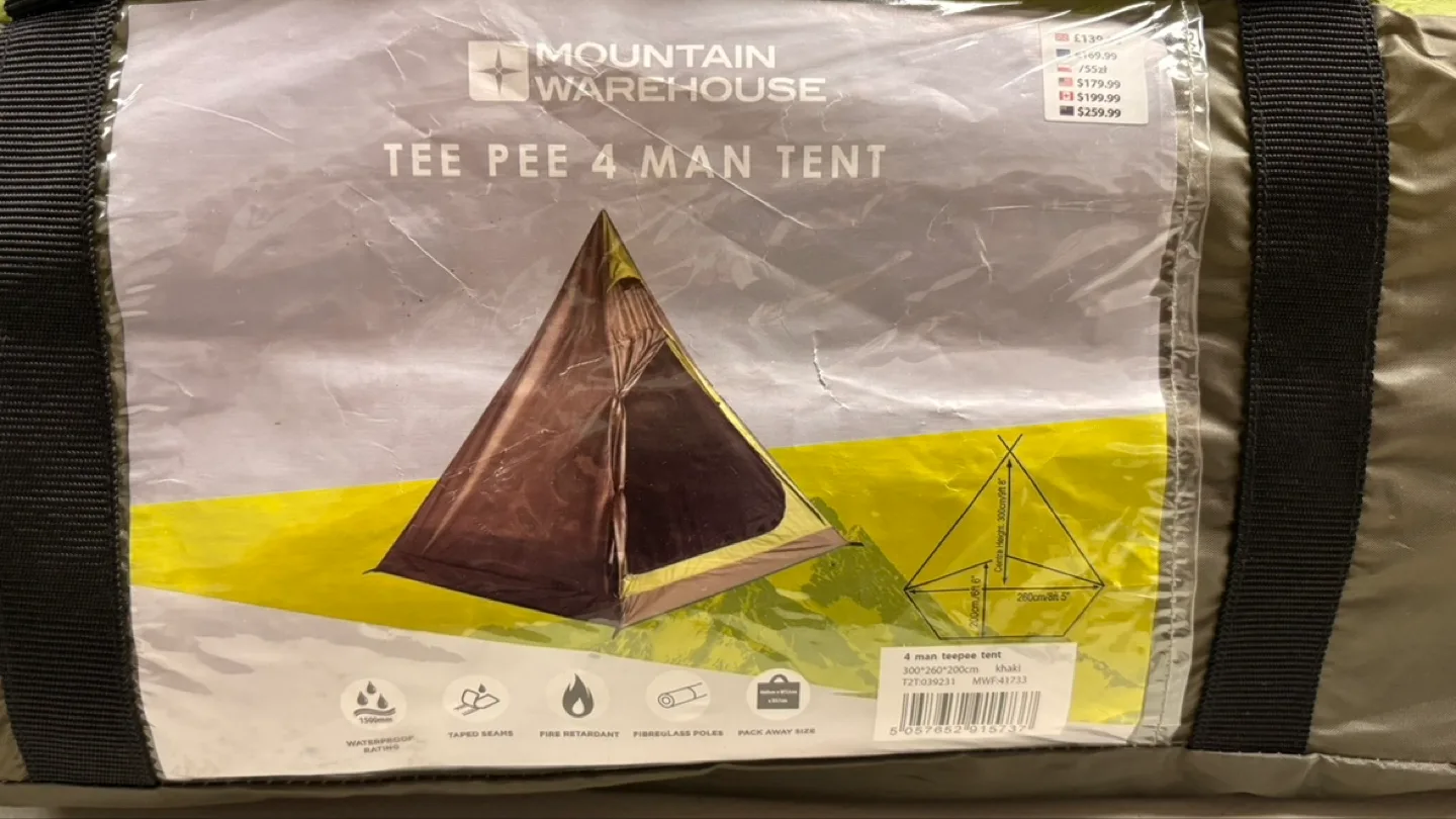 Mountain Warehouse Teepee 4 Man Tent thumbnail