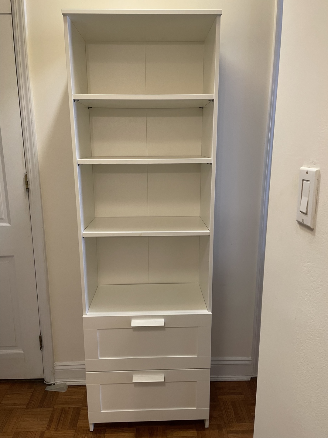 IKEA White Brimnes Bookcase with Drawers - photo 3