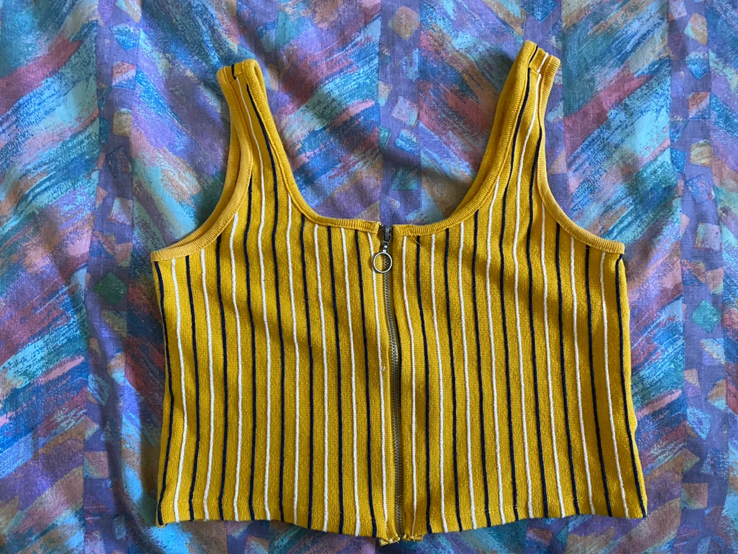 Yellow Cropped Tank Top thumbnail
