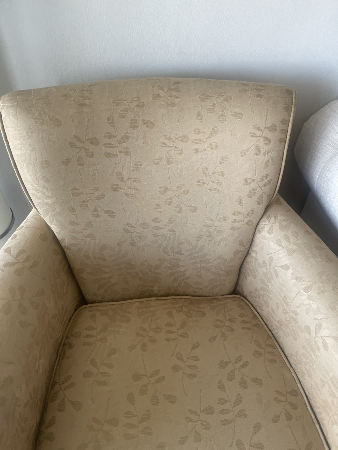 2 Beige Armchair with Leaf Pattern - photo 5