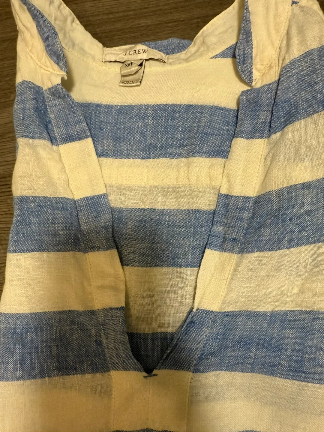 J.Crew Blue and White Striped Linen Tunic Dress image indicator(3)