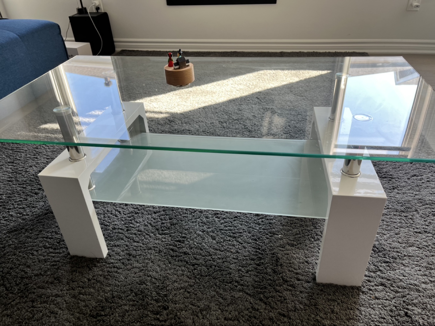 Glass Coffee Table with White Frame - photo 4