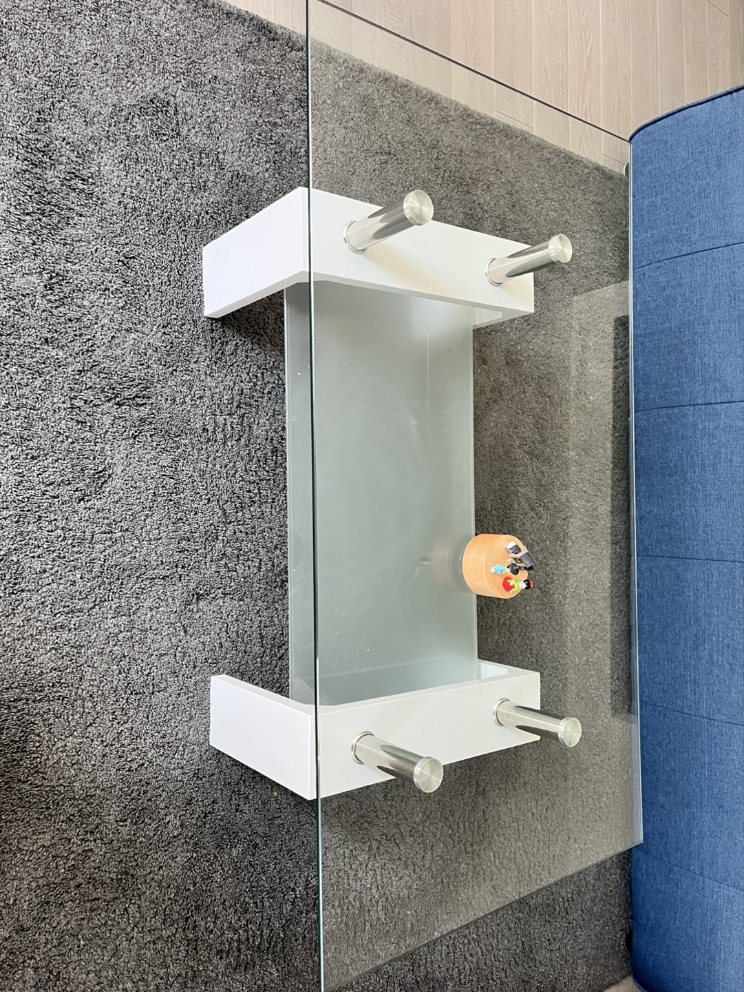 Glass Coffee Table with White Frame - photo 2