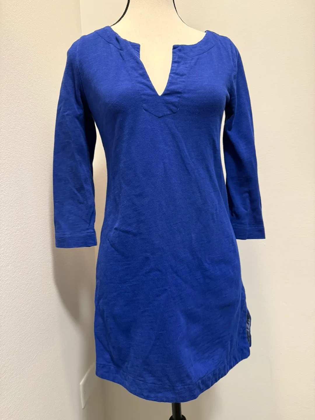 J.Crew Royal Blue 3/4 Sleeve Tunic XXS thumbnail