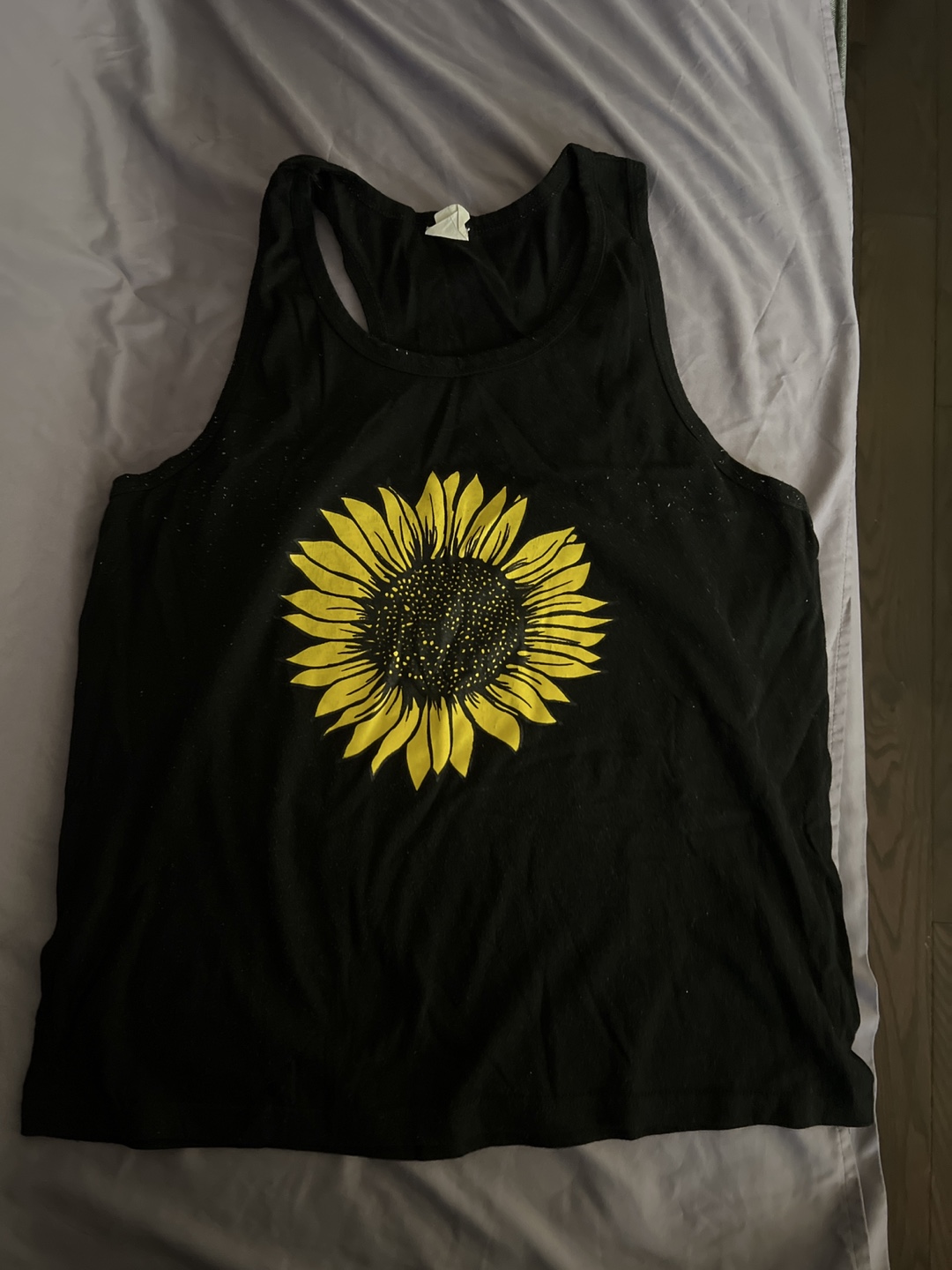 Black Sunflower Tank Top