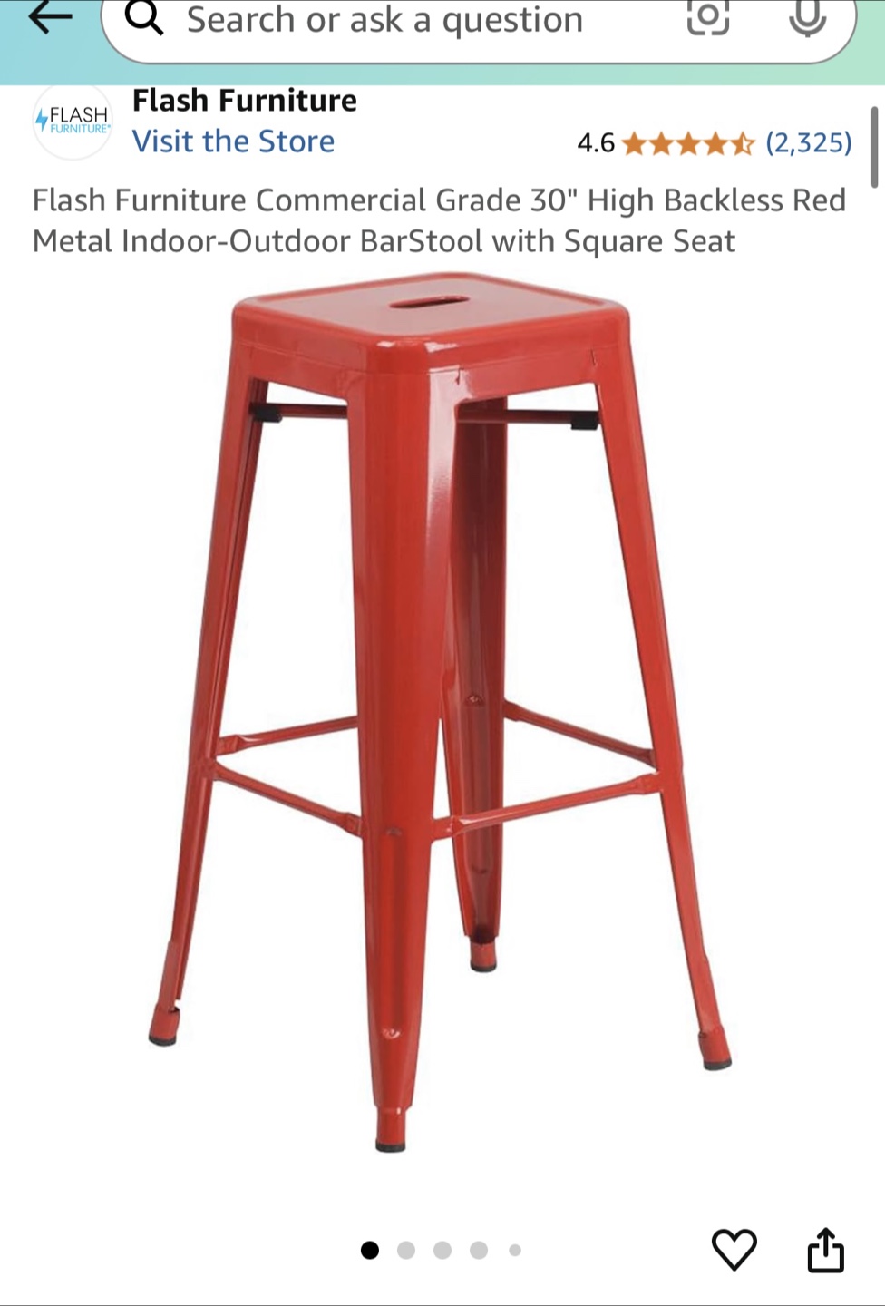 Red Metal Bar Stool