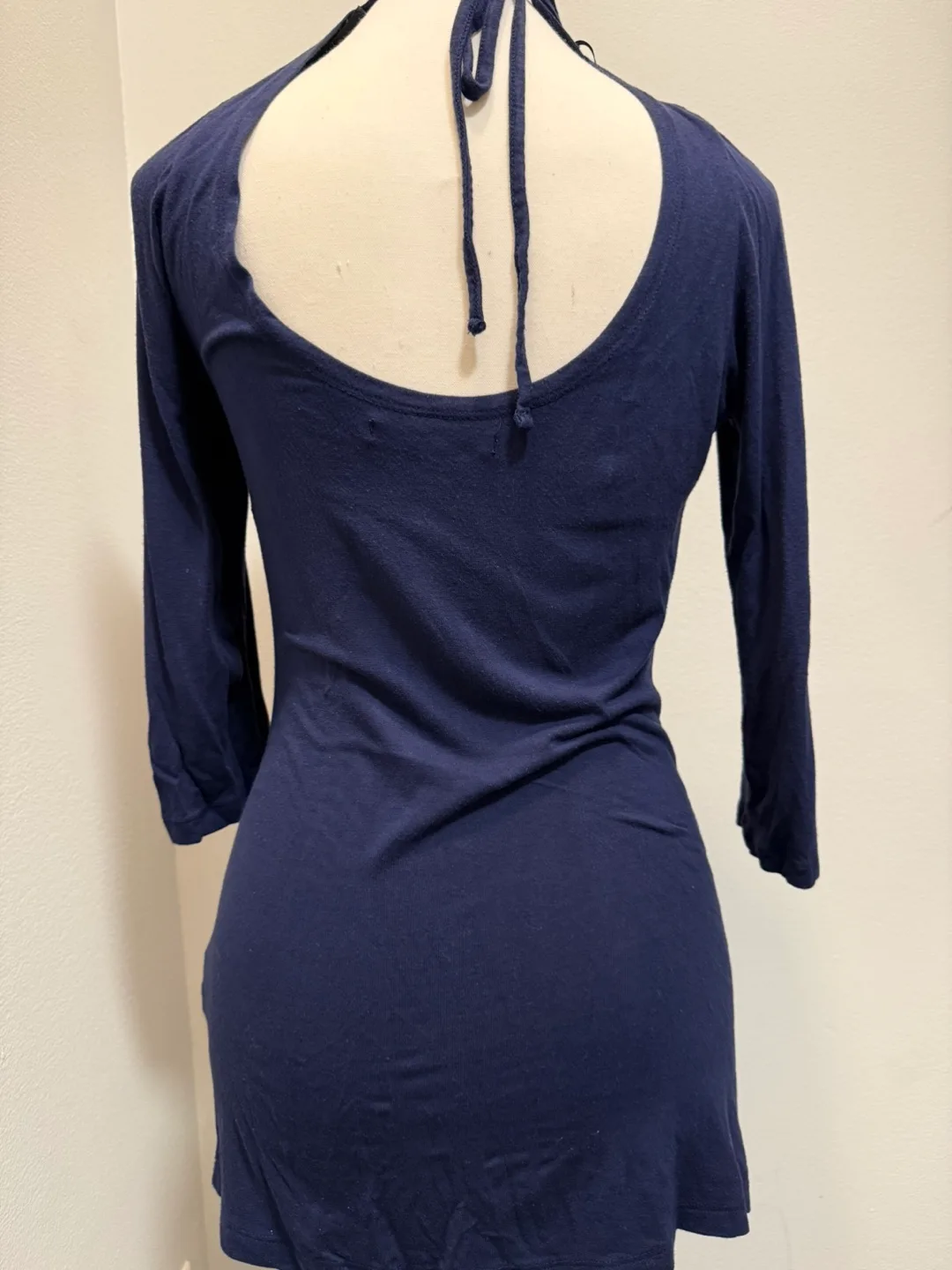 Vero Moda Navy Cowl Neck 3/4 Sleeve Top - Size Small image indicator(2)