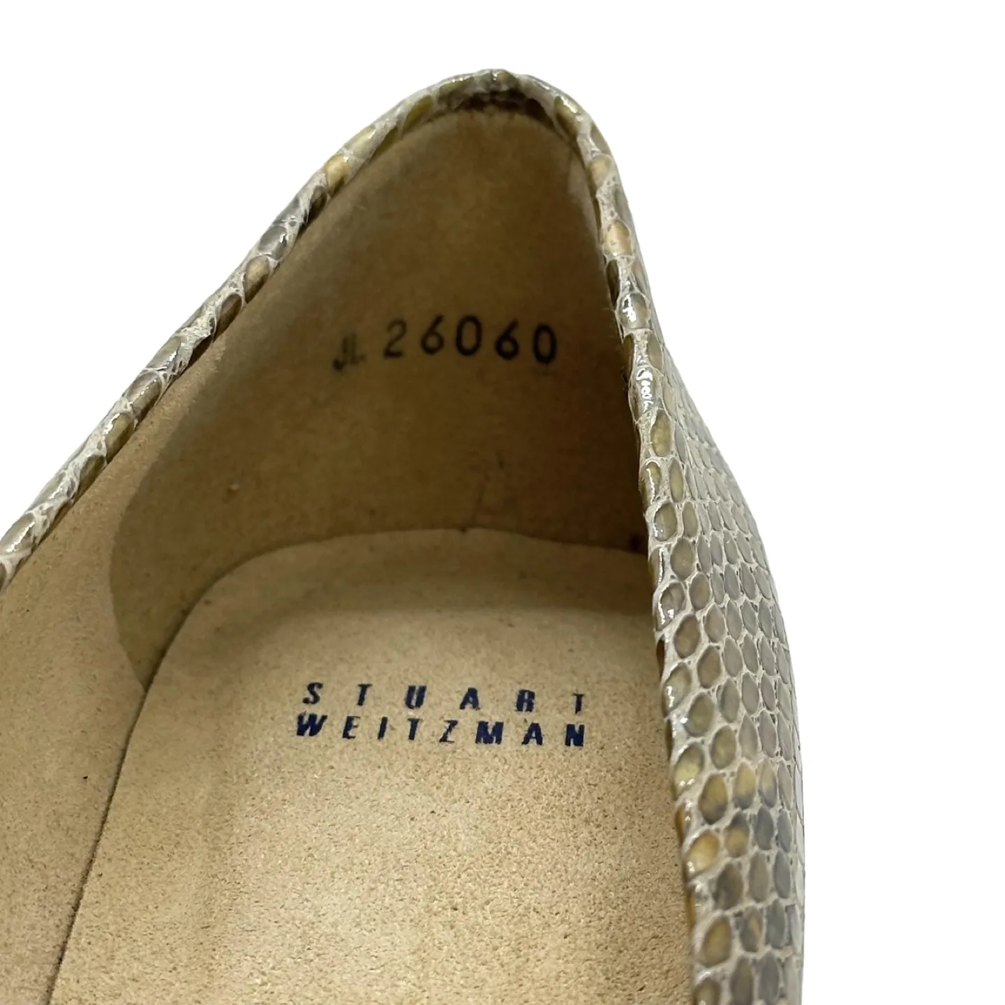 Stuart Weitzman Snakeskin Kitten Heels Pointy Toes 9.5M image indicator(7)