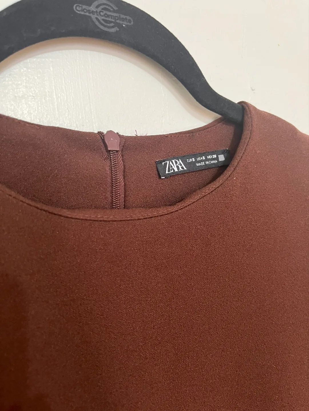 New Zara Brown Mini Dress Size S image indicator(3)