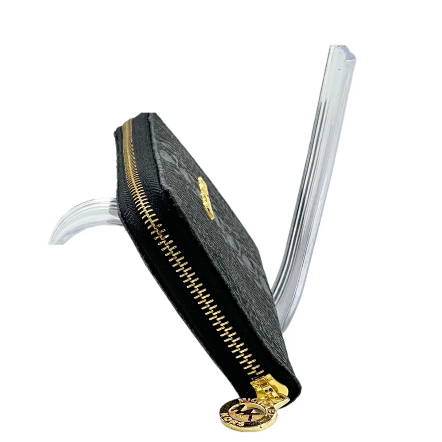 Michael Kors Black Python Snakeskin Zip-Around Wallet image indicator(4)