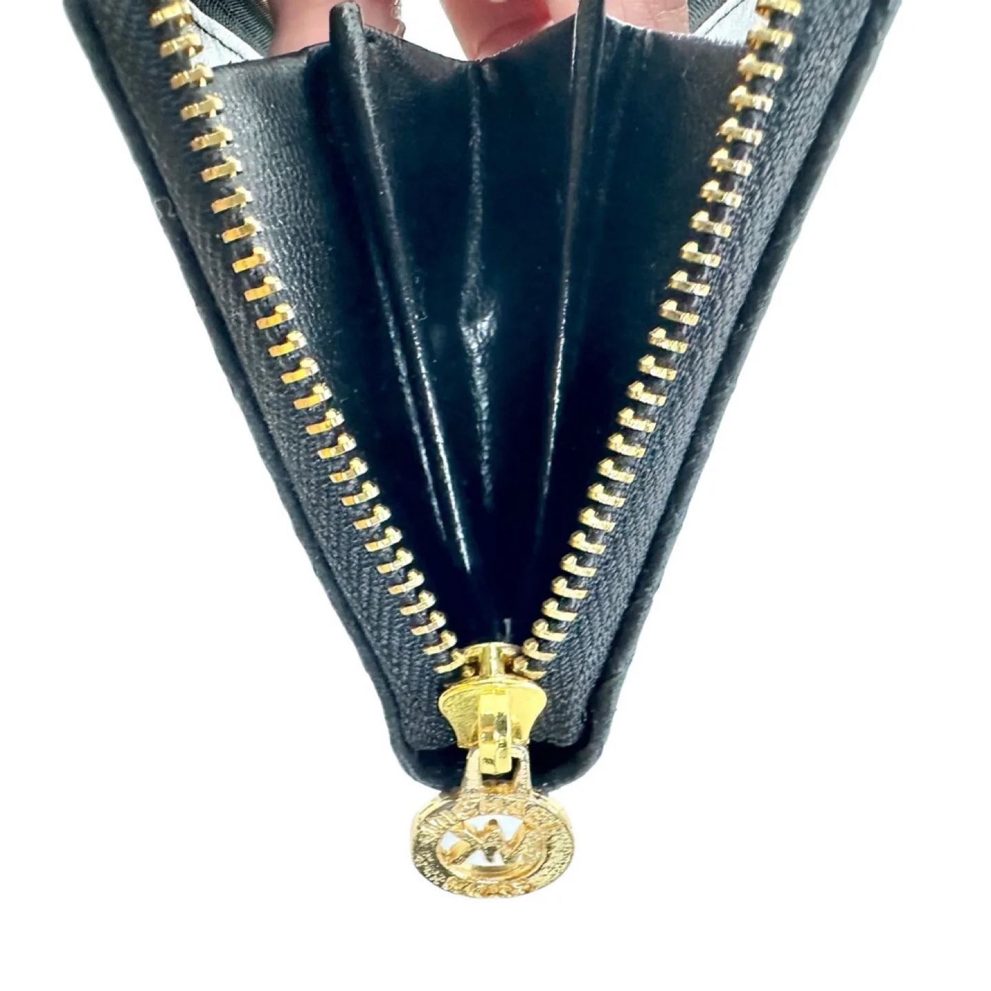 Michael Kors Black Python Snakeskin Zip-Around Wallet image indicator(9)