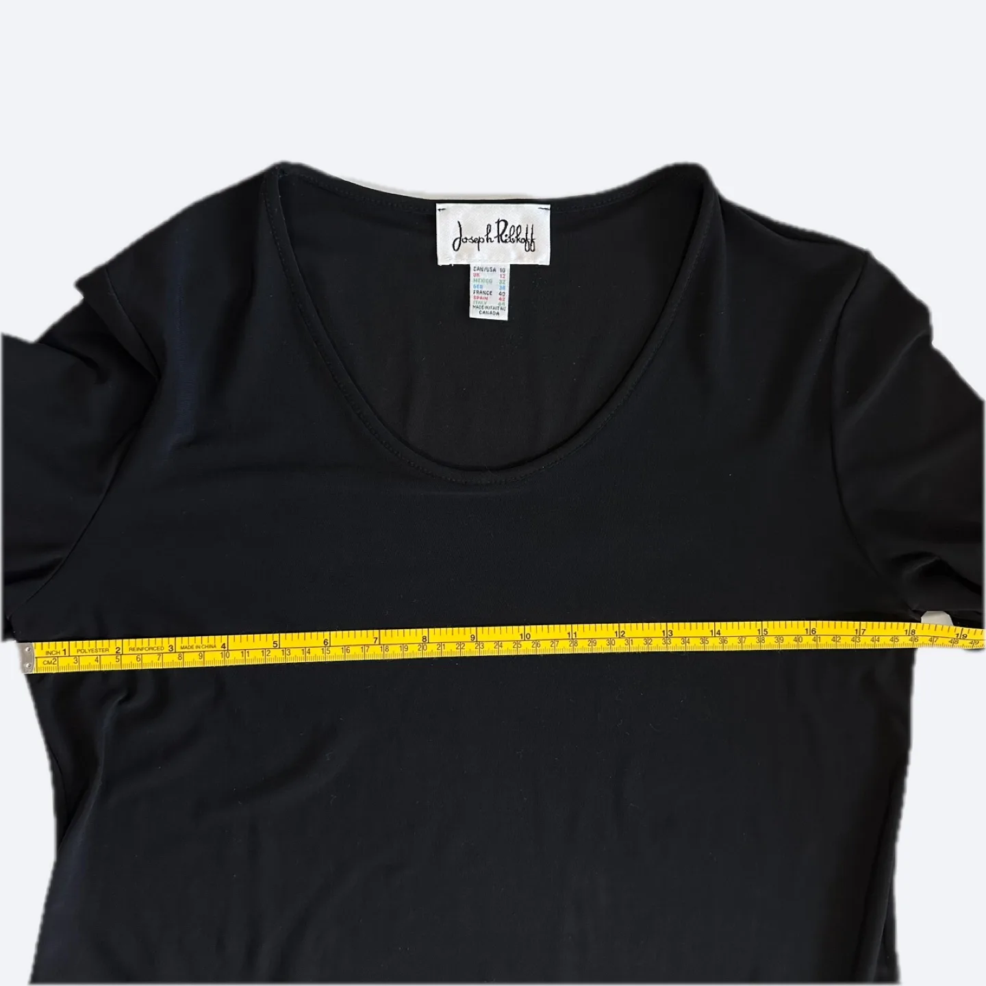 Joseph Ribkoff Black Asymmetrical Zip Detail Tunic Top Size 10 image indicator(6)