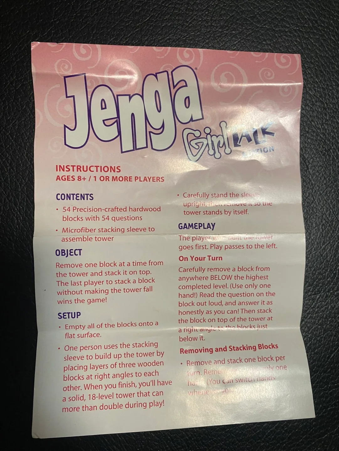 Jenga Girl Talk Edition Game 💚 image indicator(3)