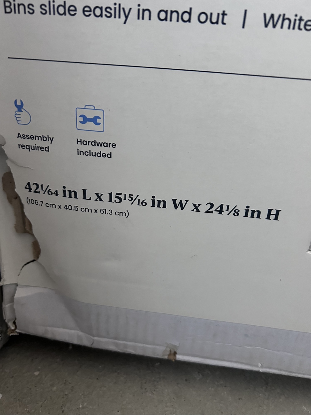 Brightroom Sliding Bin Frame - White - photo 3