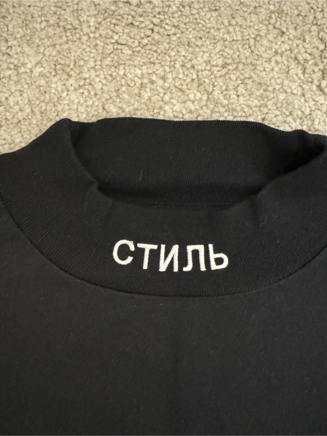 Heron Preston Black Mock Neck T-Shirt