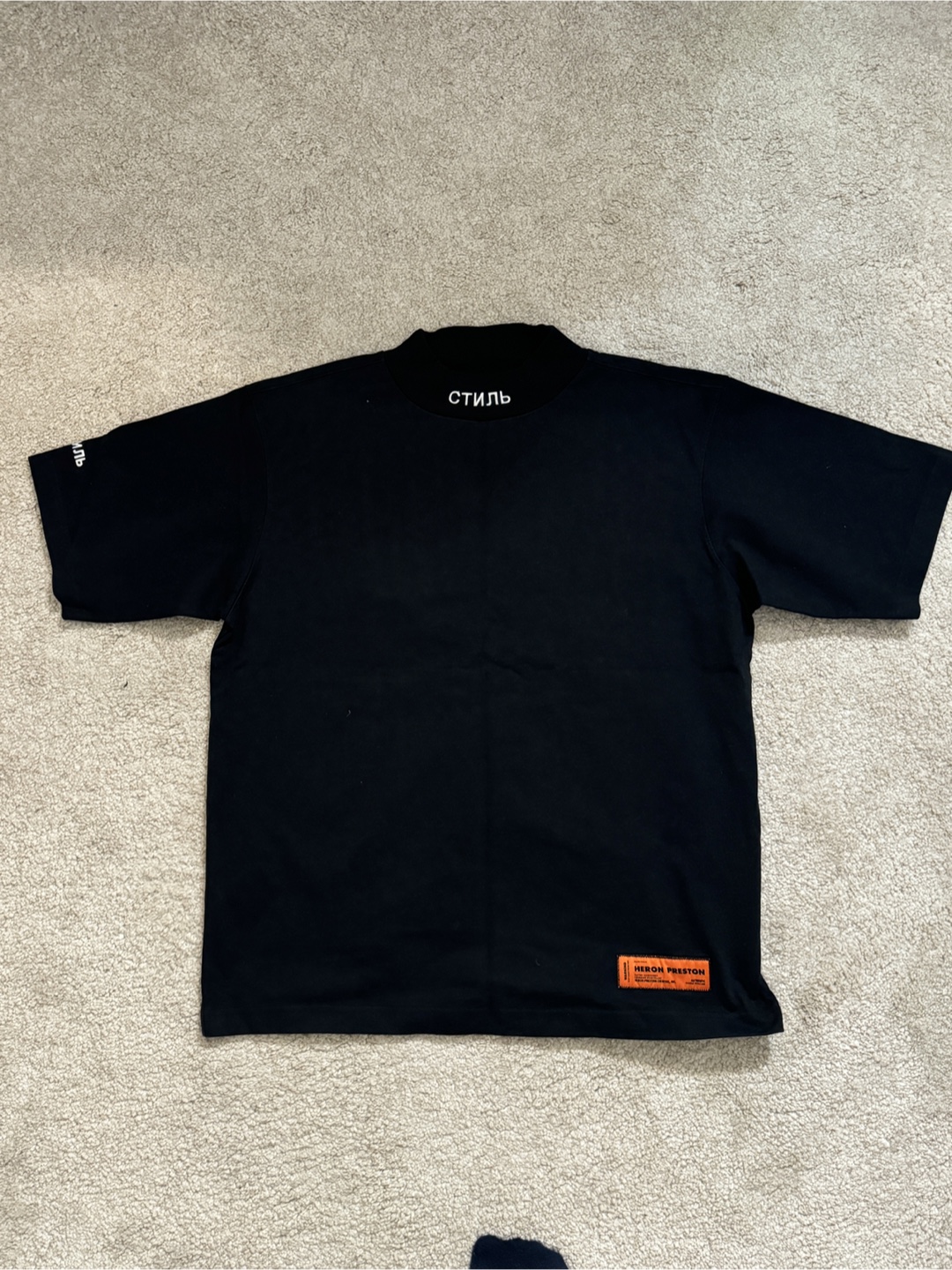 Heron Preston Black Mock Neck T-Shirt - photo 3