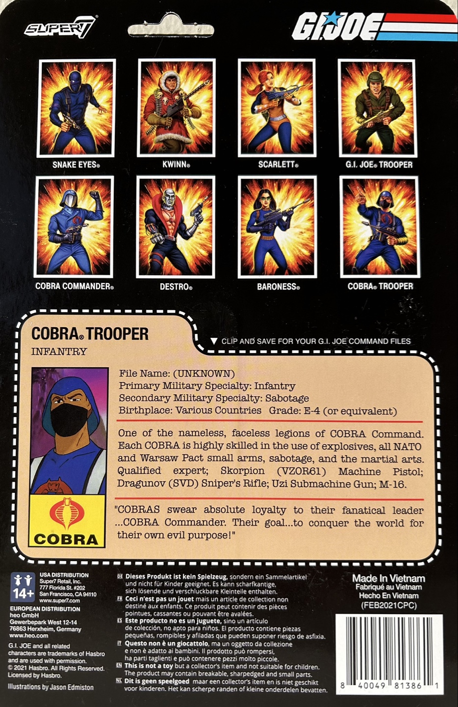 G.I. Joe Cobra Trooper Infantry Action Figure (NEVER OPENED) - photo 5