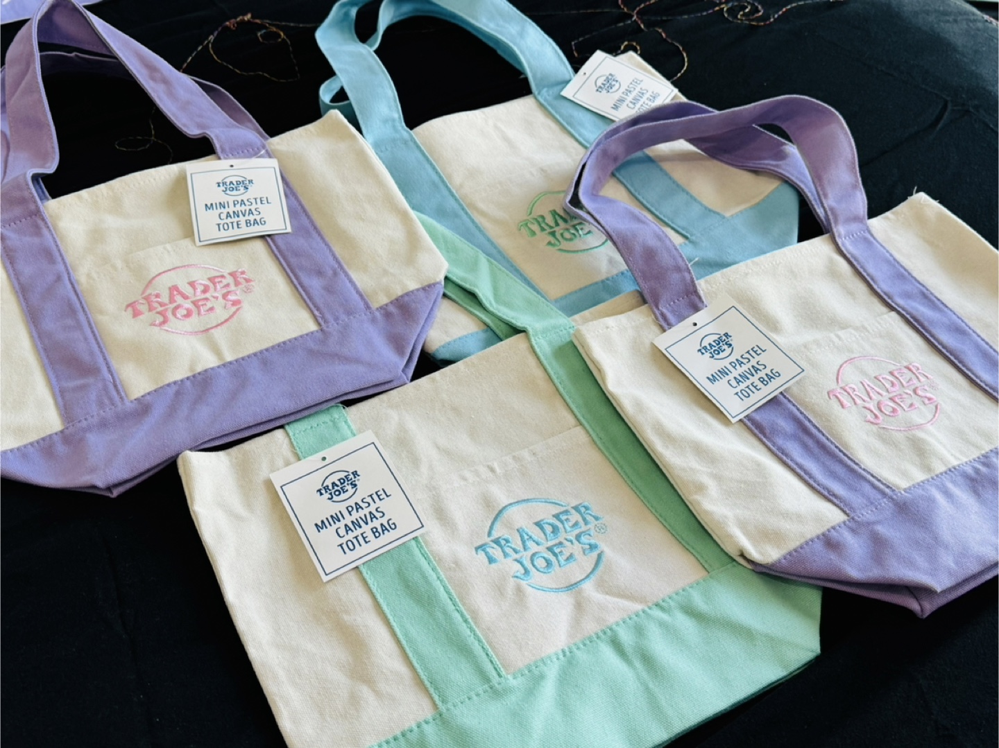 Trader Joe's Mini Pastel Canvas Tote Bag - photo 2