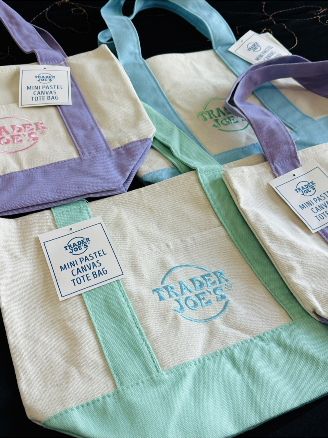 Trader Joe's Mini Pastel Canvas Tote Bag - photo 3