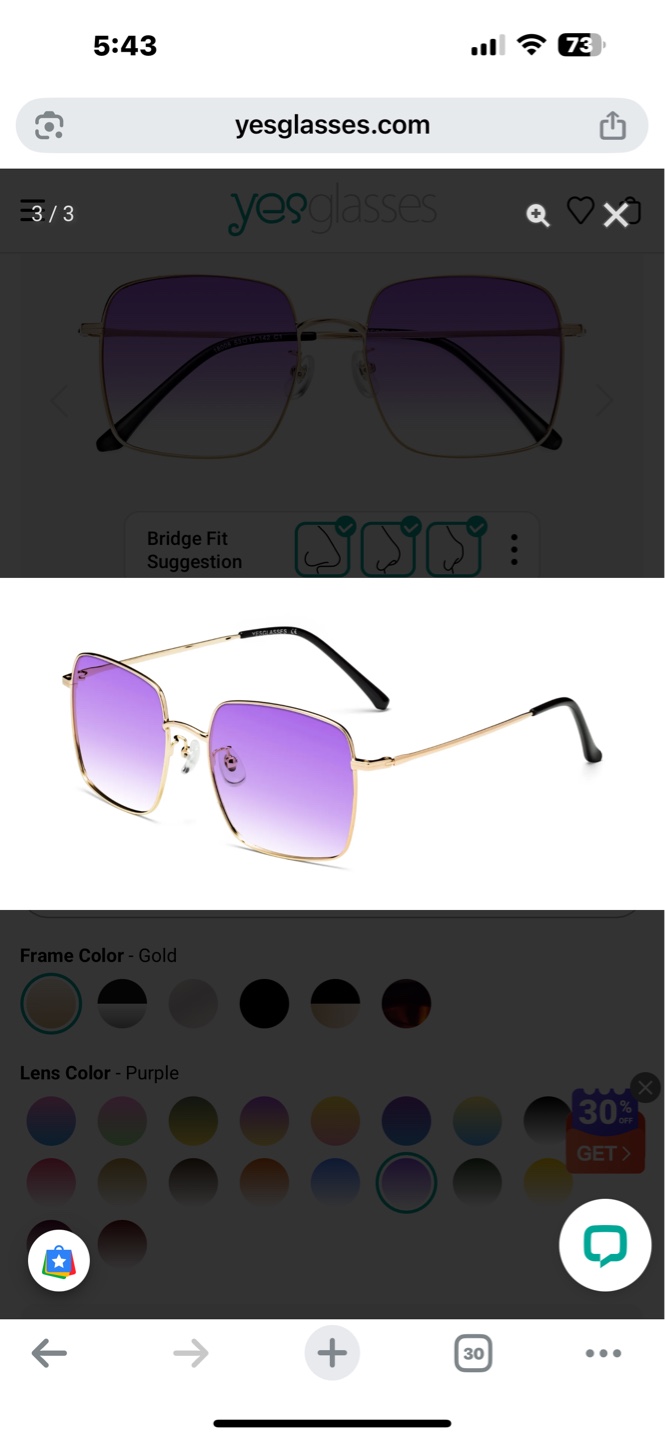 Yesglasses Purple Gradient Square Sunglasses - photo 2