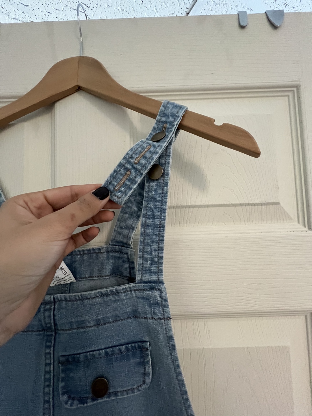 Light Wash Denim Overalls - photo 3