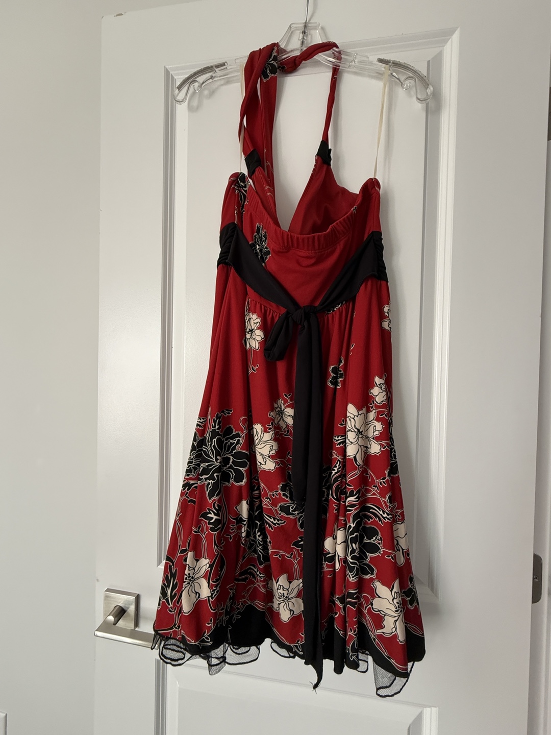 Red Floral Halter Dress, Size XL - photo 2