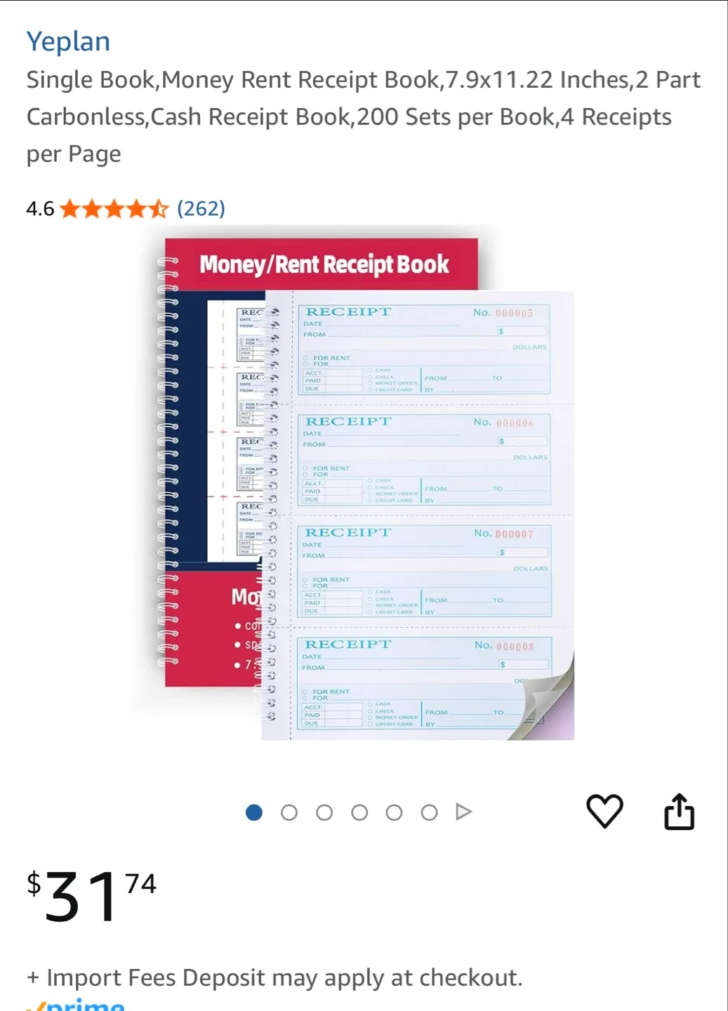 Money/Rent Receipt Book - 200 Sets image indicator(3)