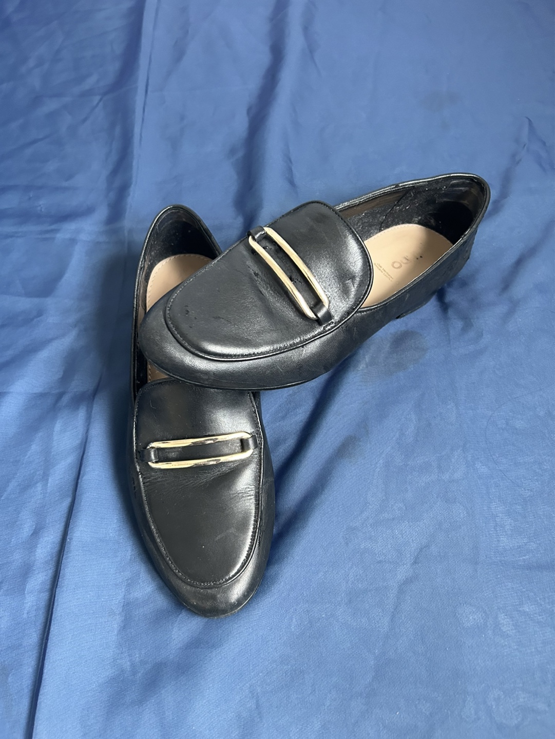 Aldo Black Leather Loafers with Gold Detail - photo 4