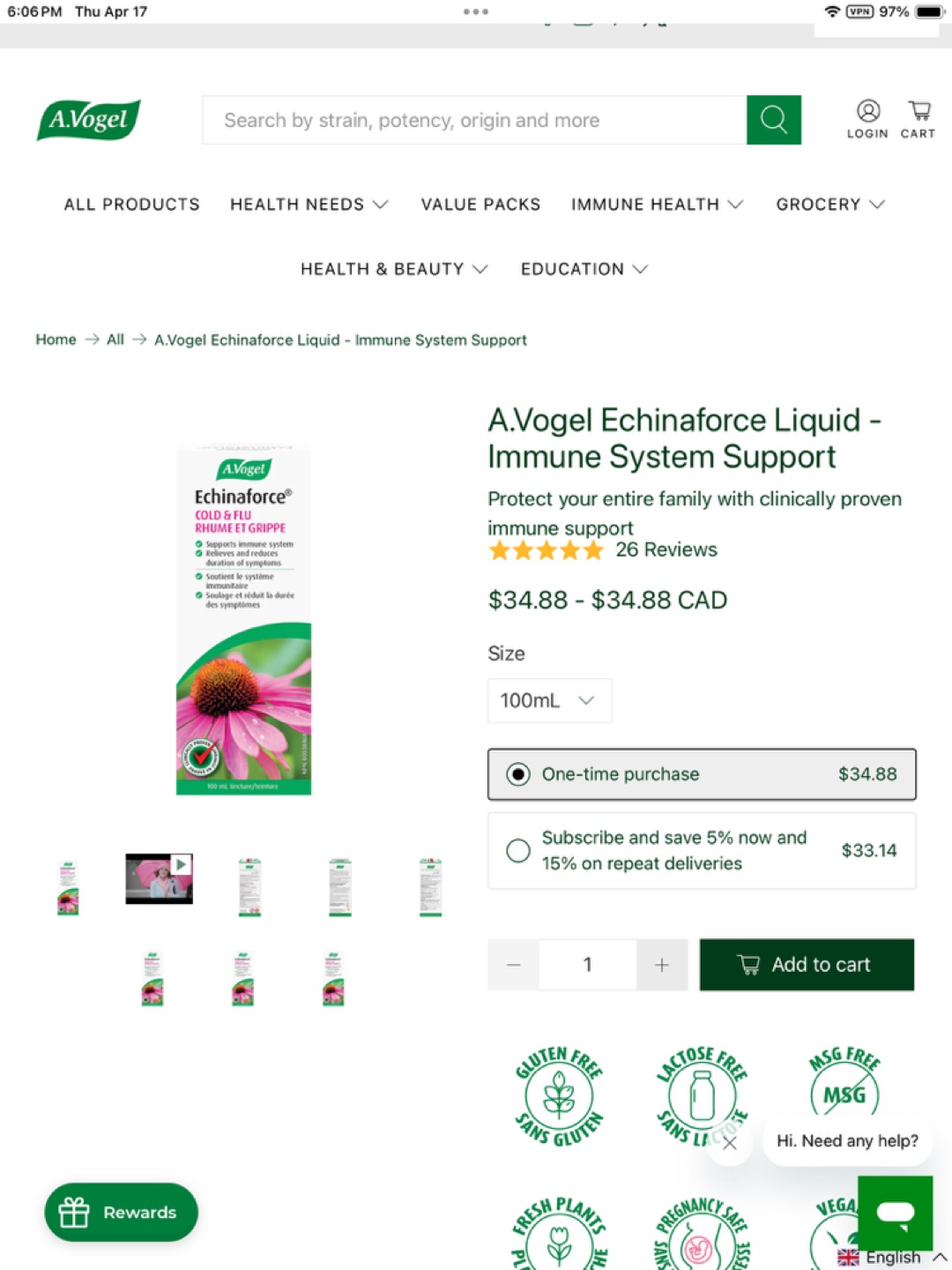 A.Vogel Echinaforce Liquid - Immune System Support