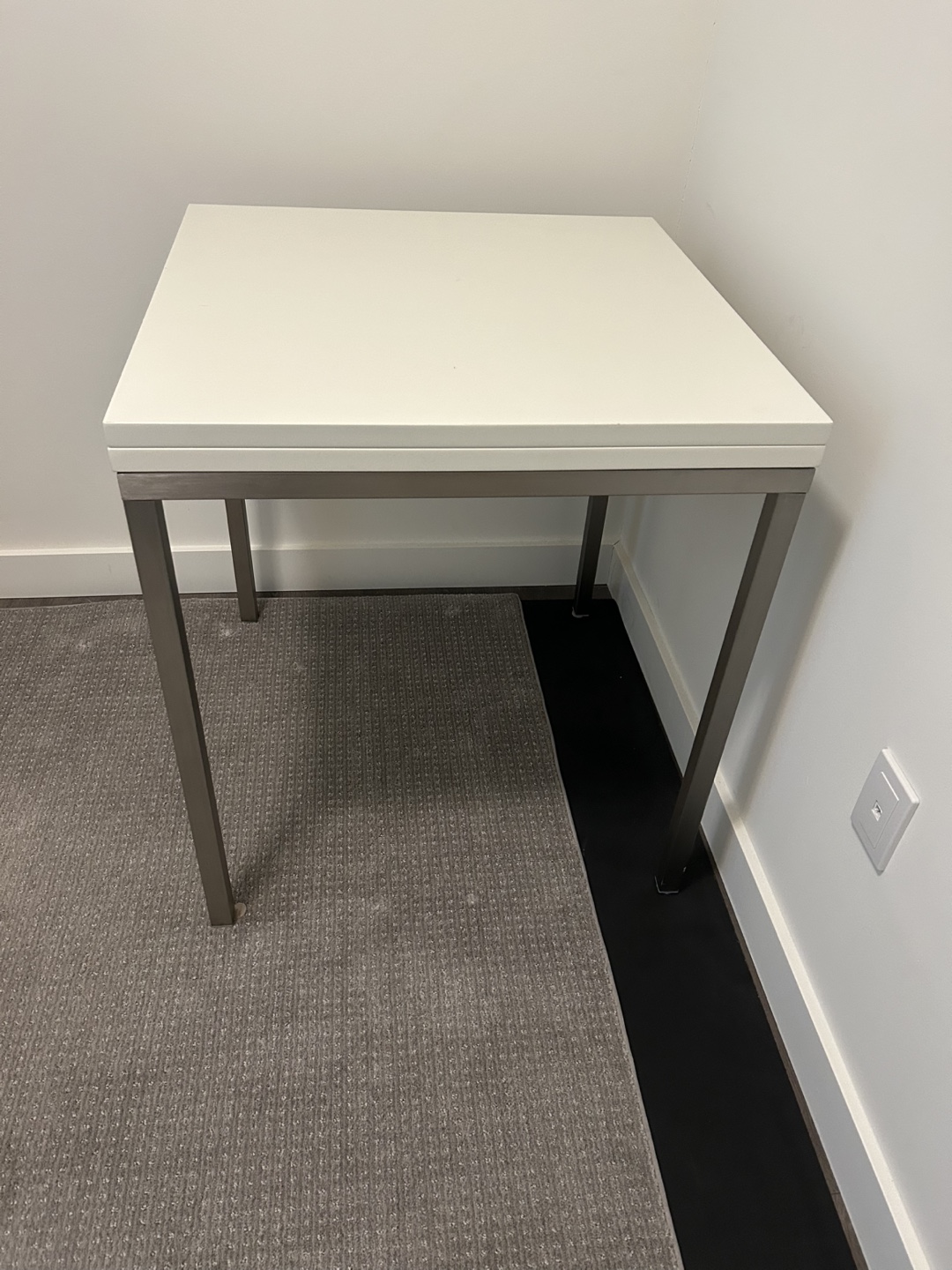 White Extendable Square Table