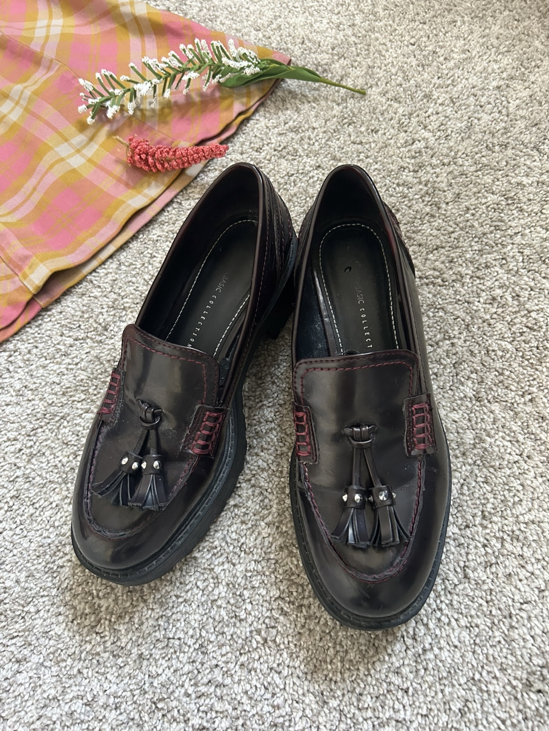 Zara burgundy platform loafers - photo 2