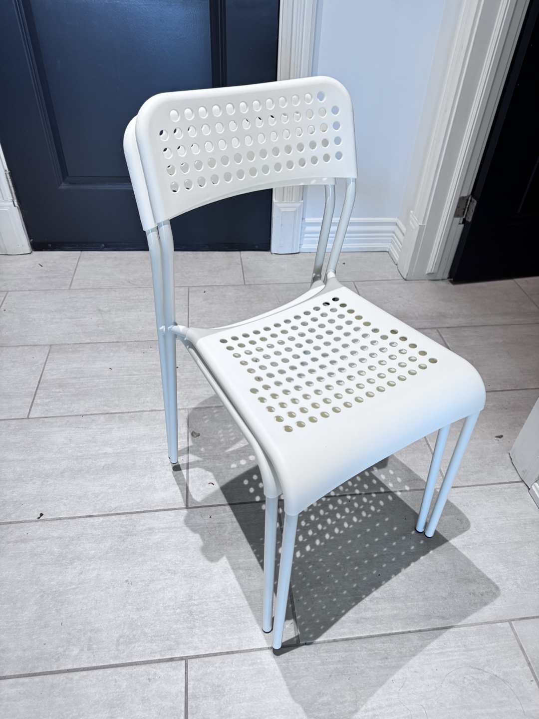 White Plastic Stacking Chair