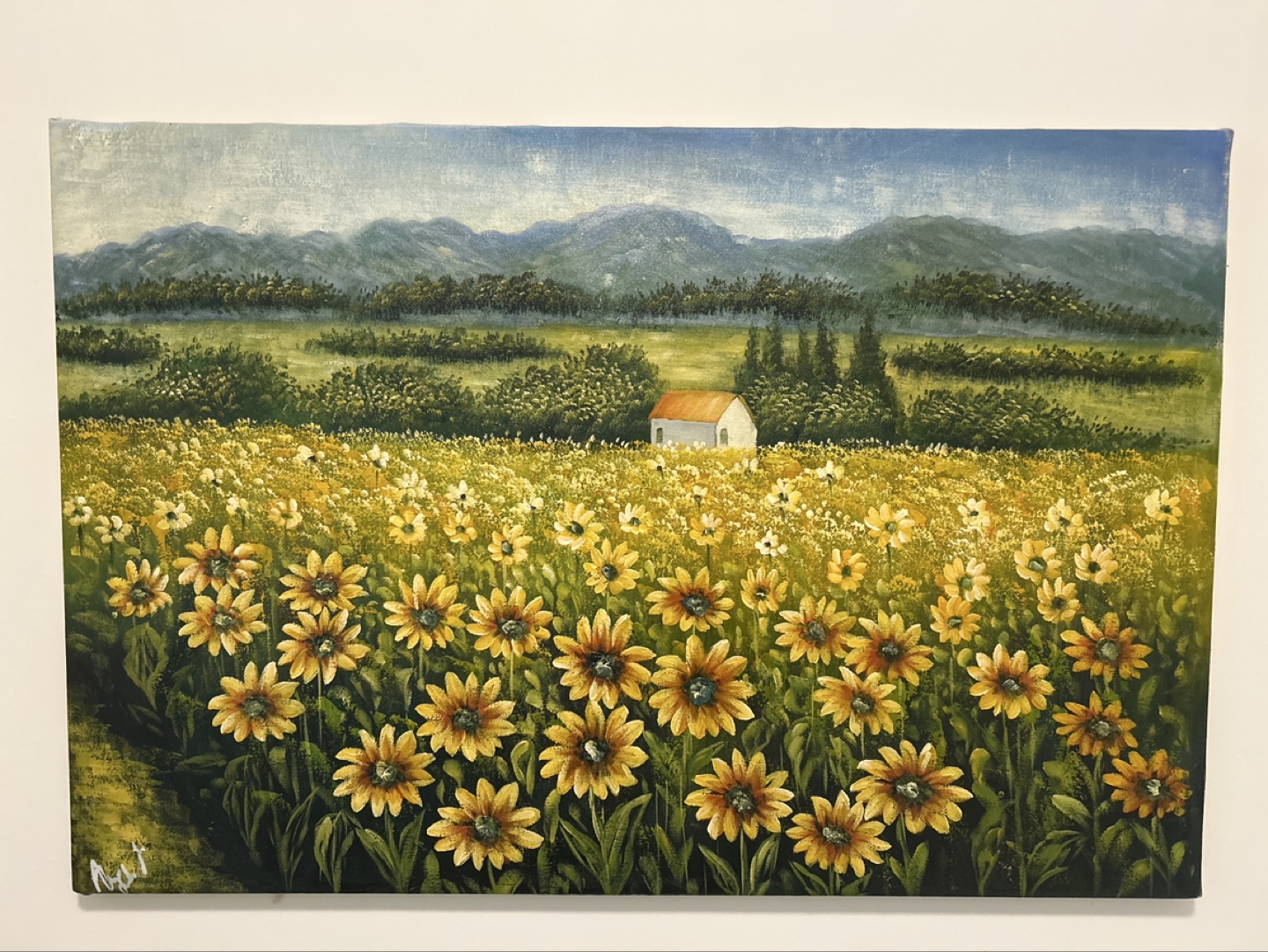 Sunflower Field Landscape Painting