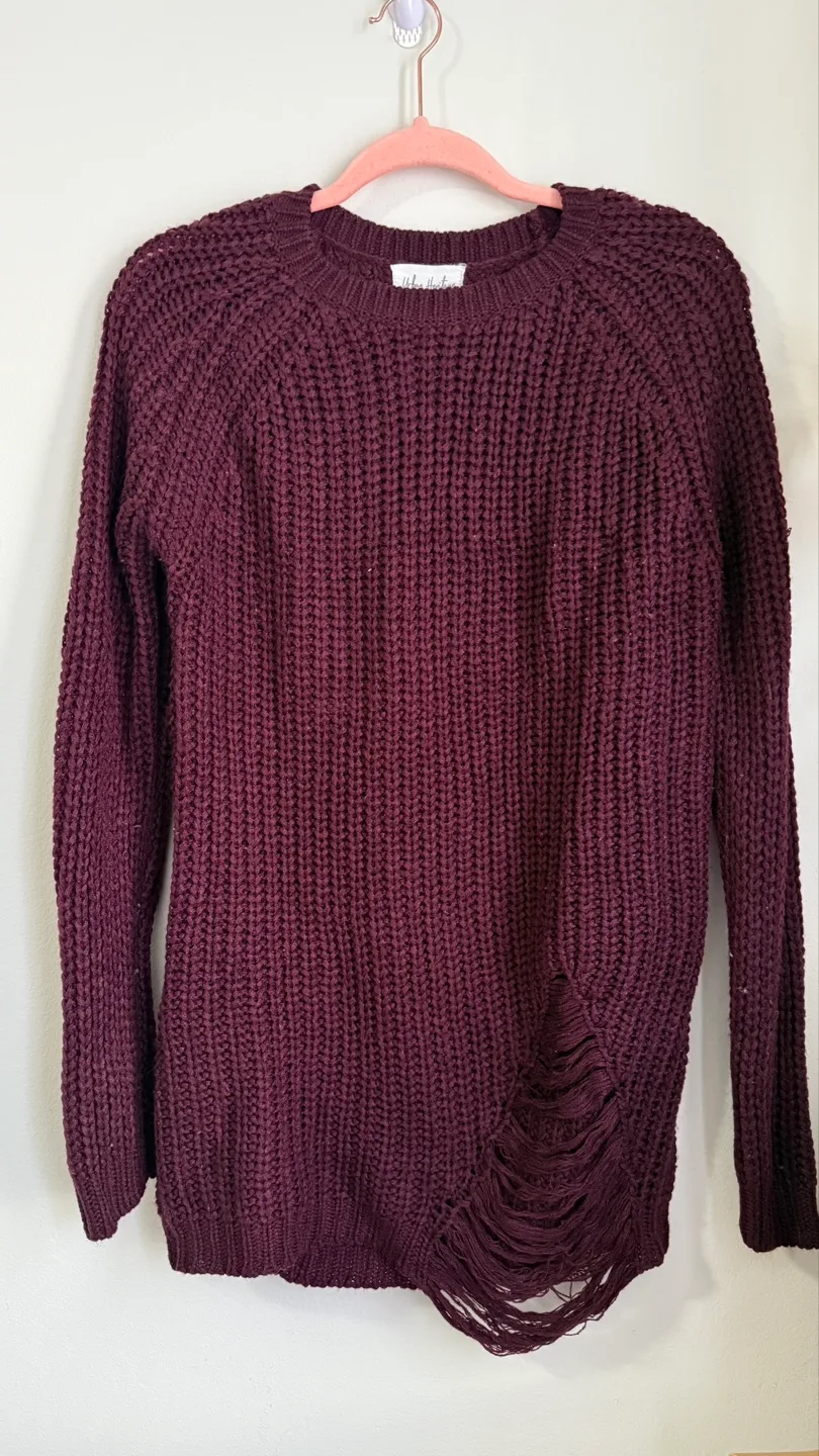 Women's Distressed Knit Sweater - Multiple Colours image indicator(2)