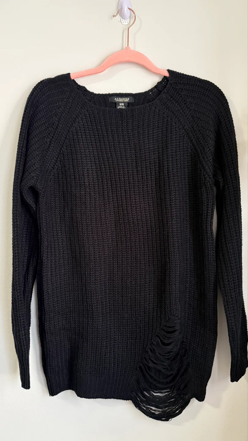 Women's Distressed Knit Sweater - Multiple Colours image indicator(3)