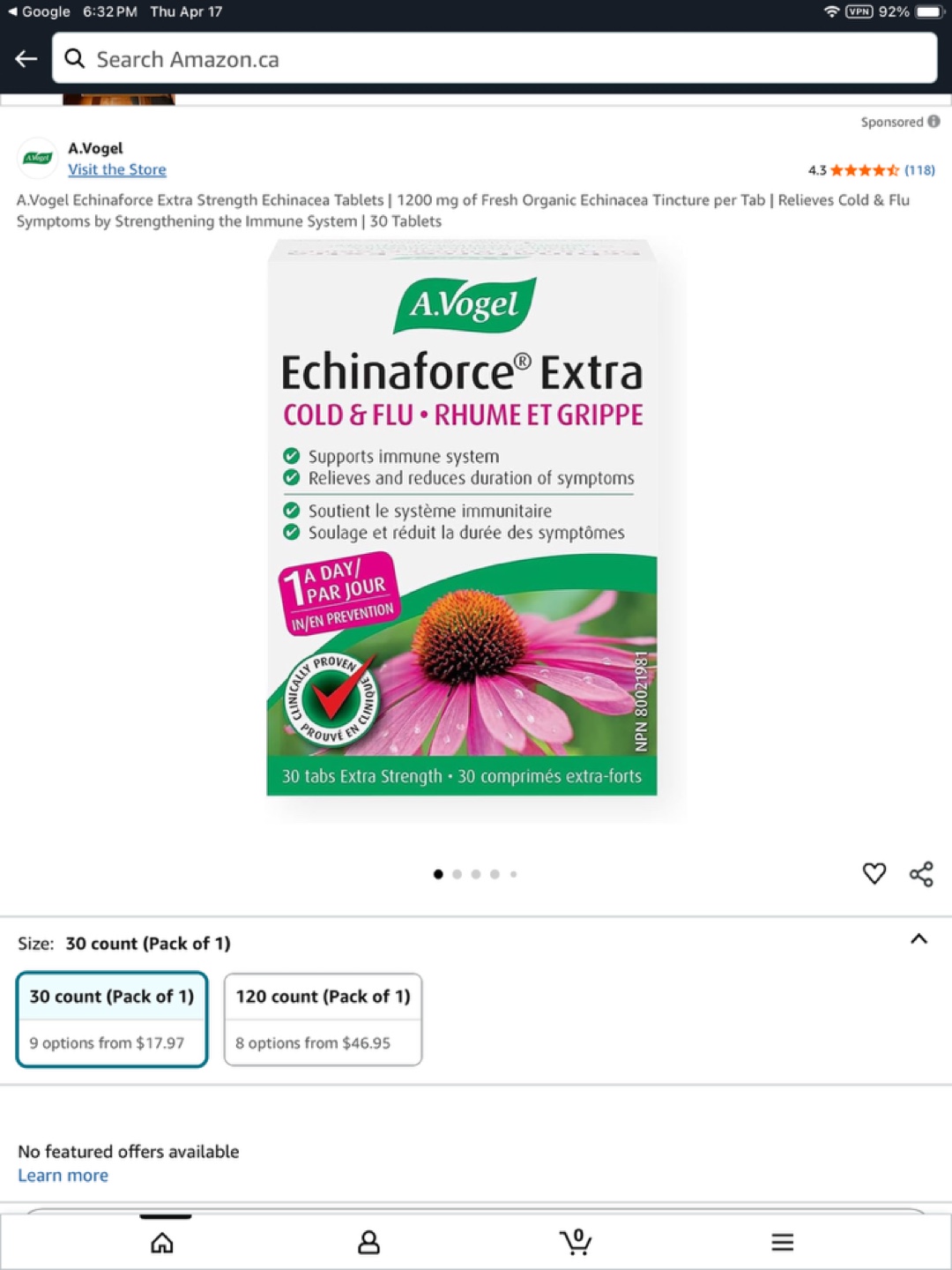 A.Vogel Echinaforce Extra Cold & Flu Tablets - 30 Tablets - photo 2