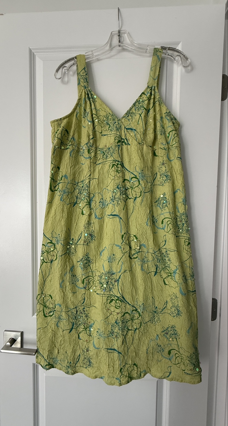 Green Floral Dress Size 13/14