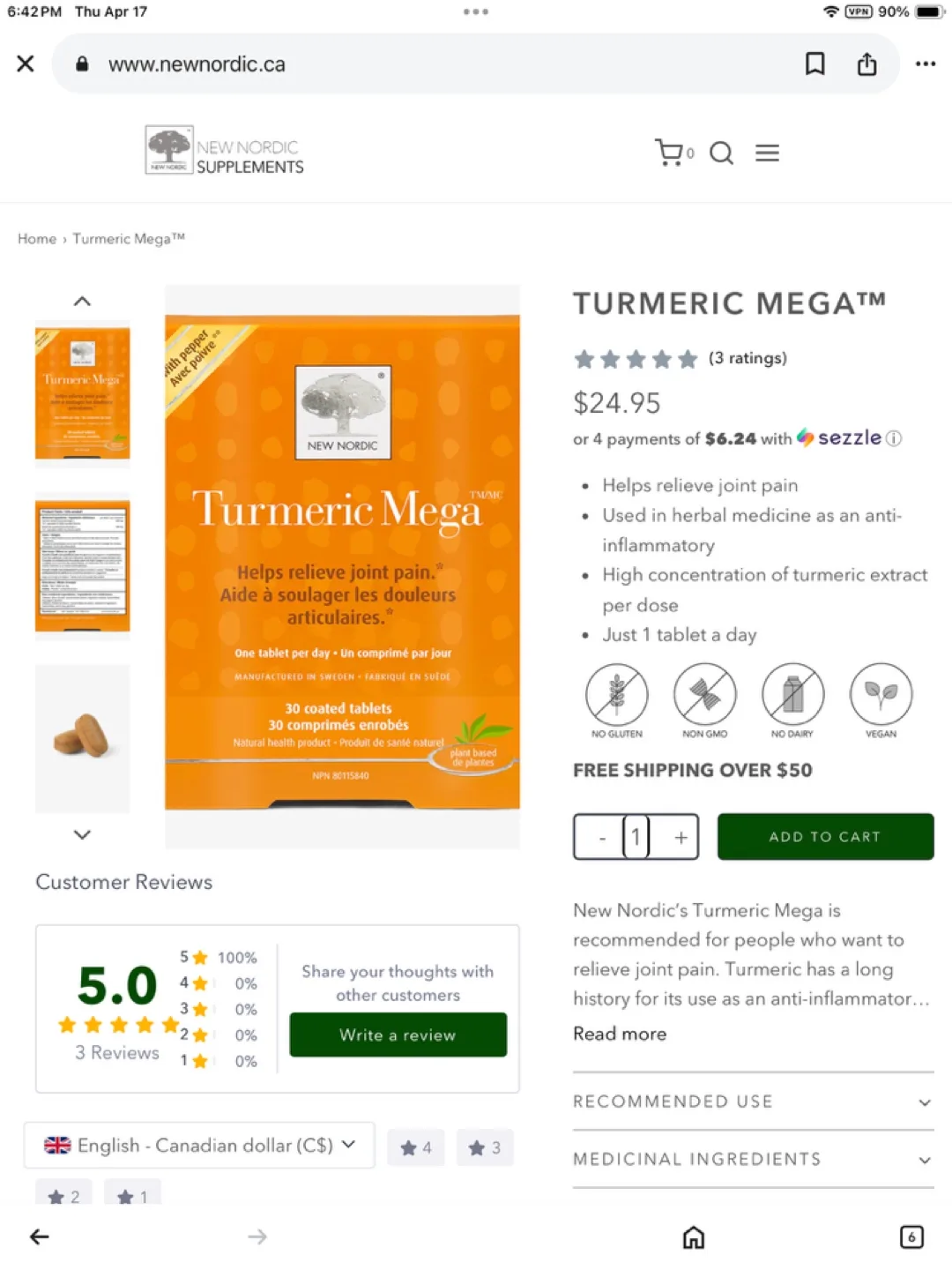 New Nordic Turmeric Mega Supplement