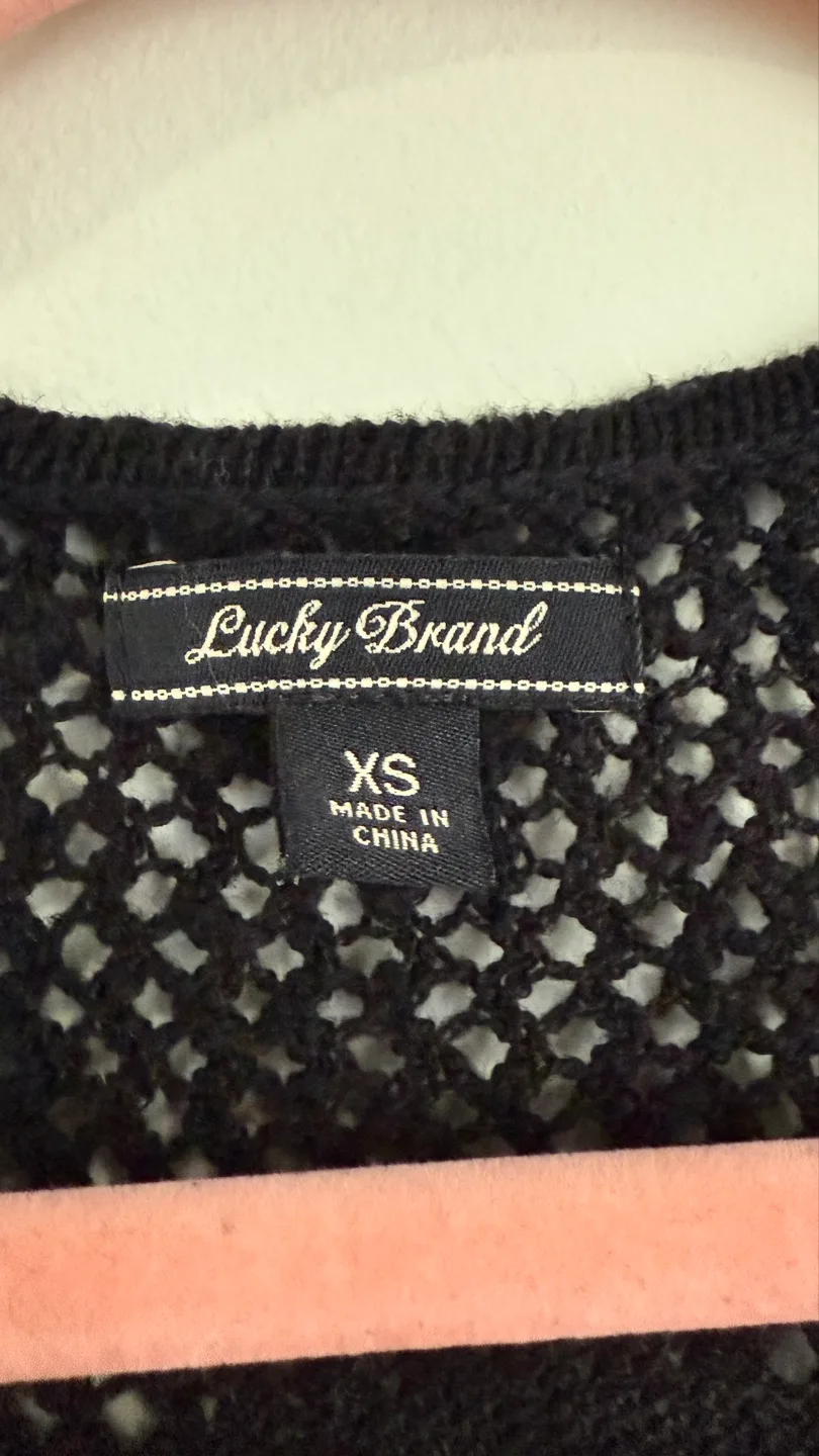 Lucky Brand Black Knit Zip-Up Sweater XS image indicator(2)