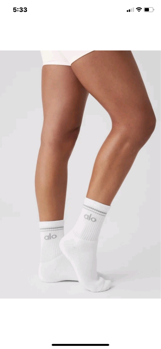 Alo Yoga Low Cut Socks - White & Black