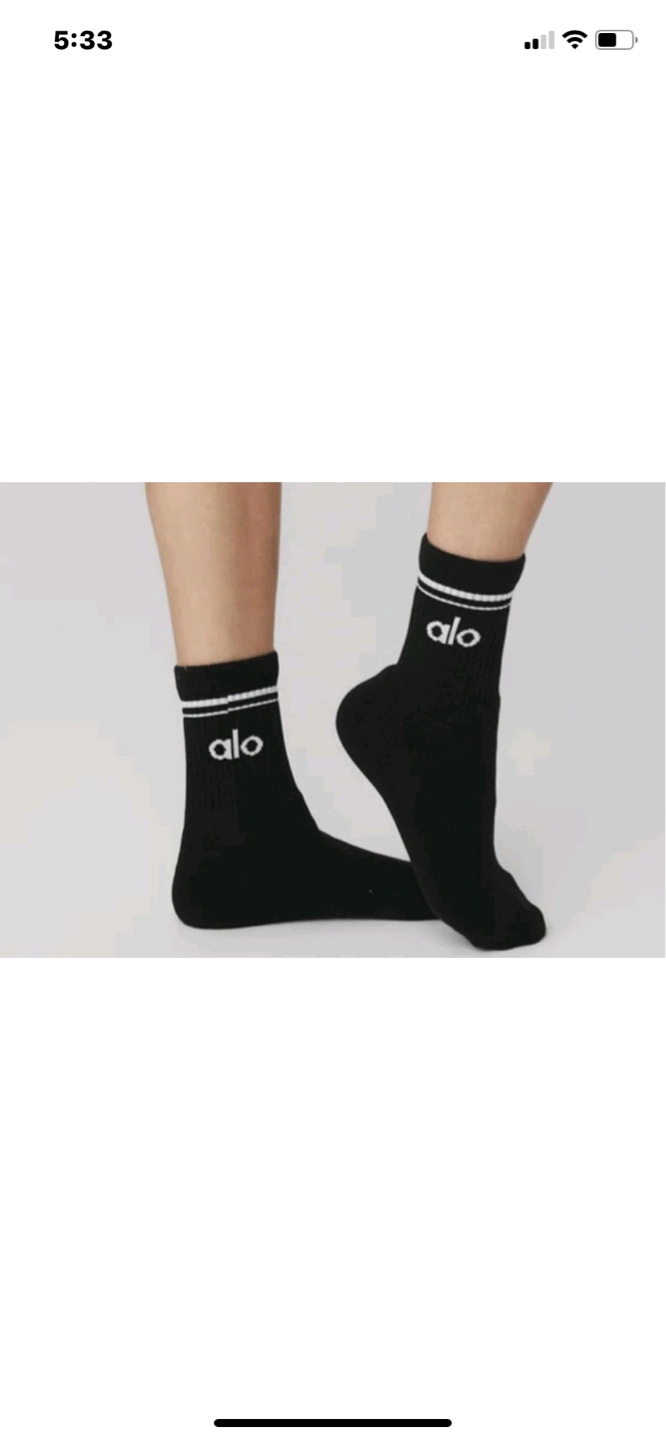 Alo Yoga Low Cut Socks - White & Black - photo 2