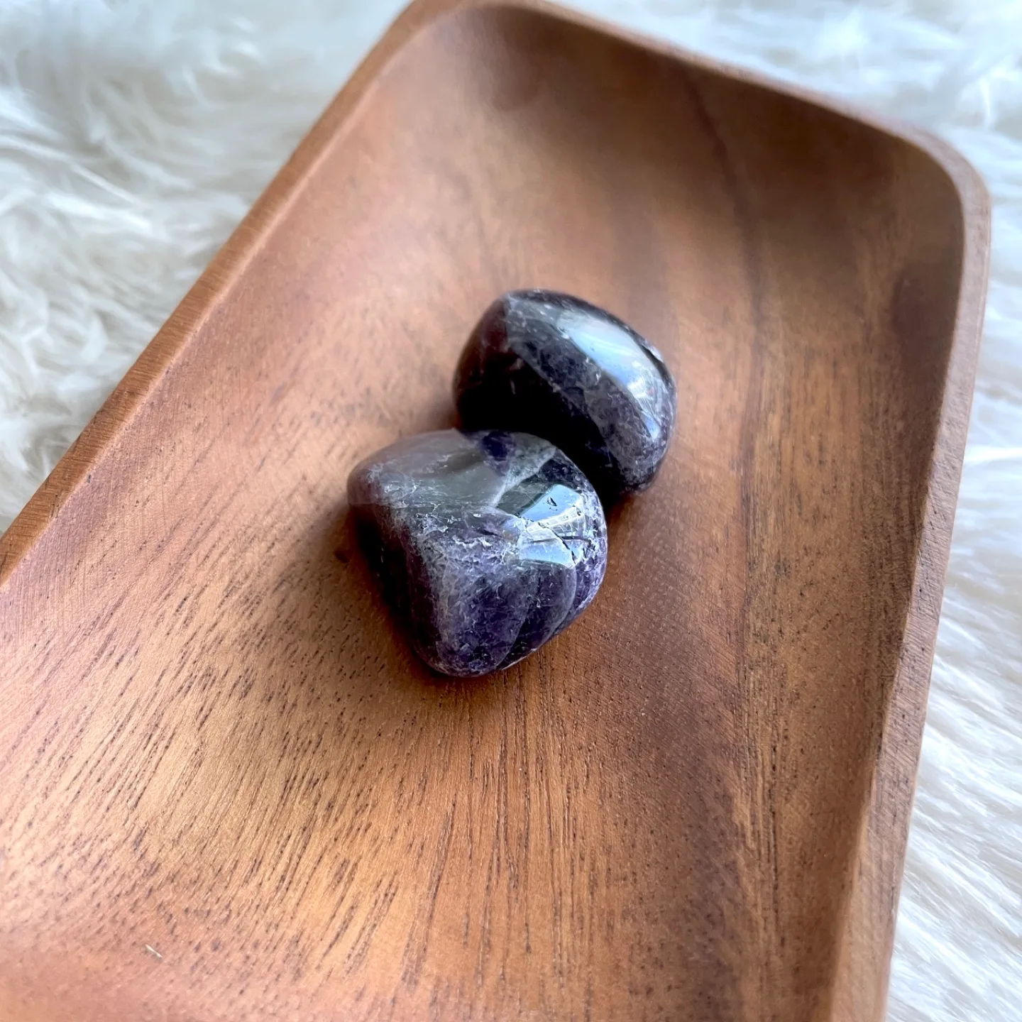 Pair of Dream Amethyst Tumbled Gemstones Set #1 💚 image indicator(3)