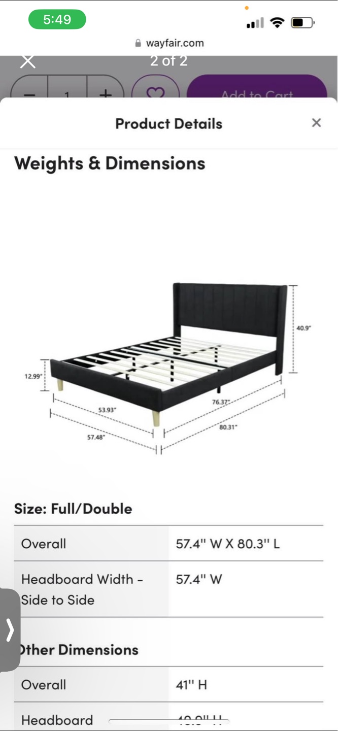 Wade Logan Erika Low Profile Upholstered Platform Bed - photo 2