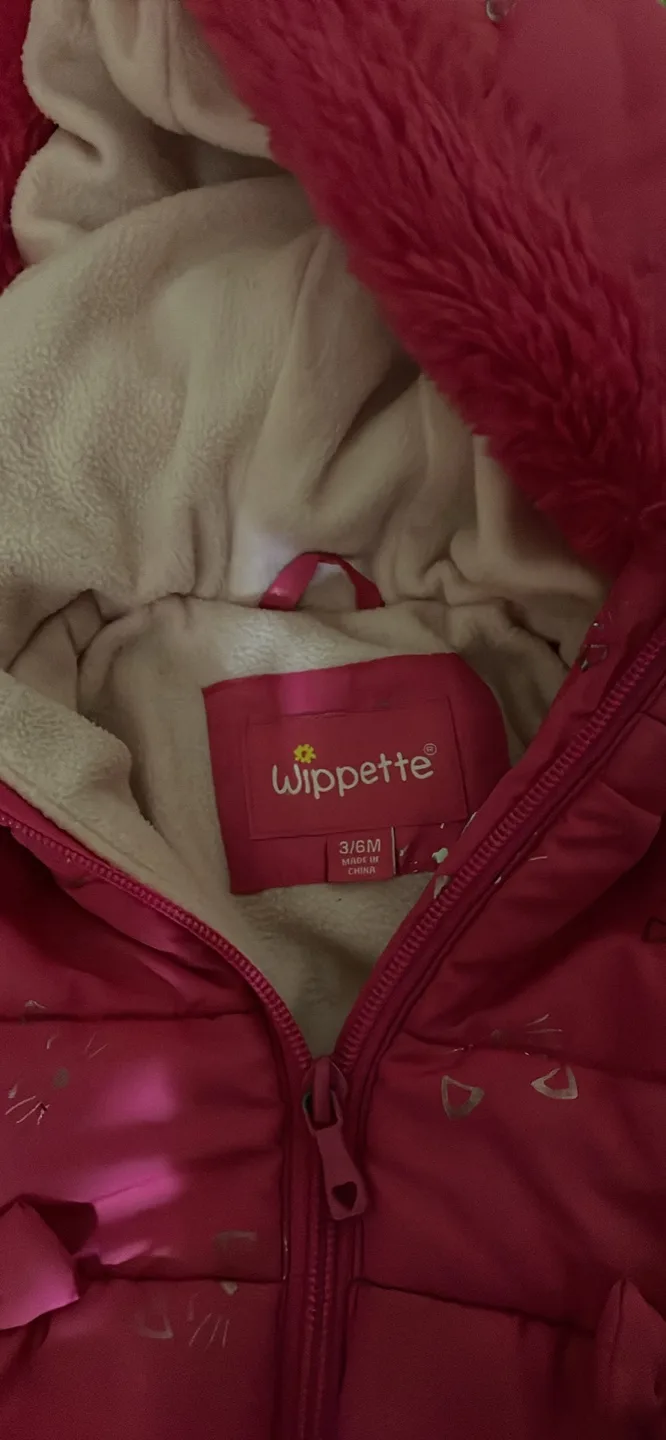 Wippette Baby Girl's Pink Snowsuit 3-6M image indicator(2)